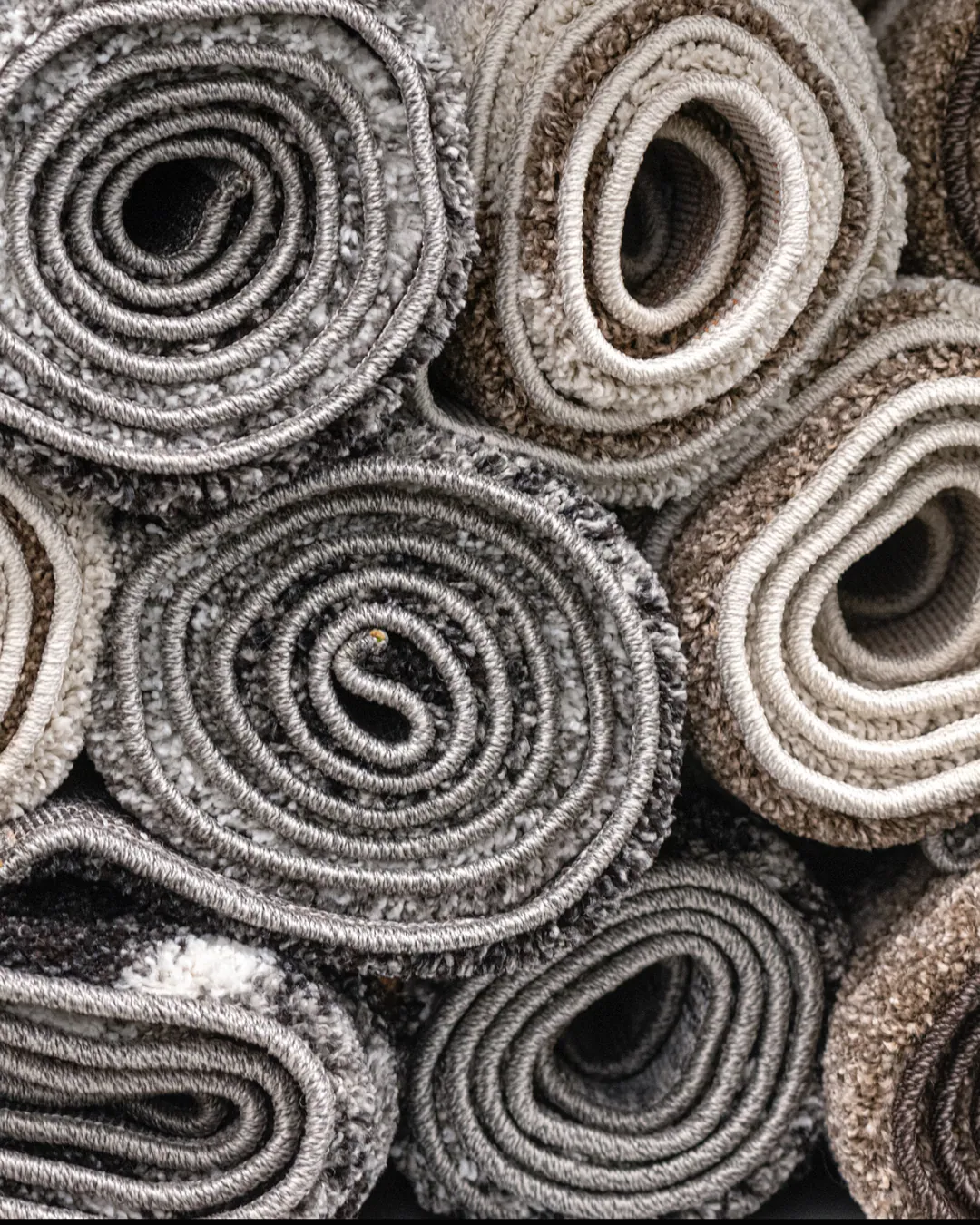 In-stock carpet sample wall at the Floors To You OKC showroom
