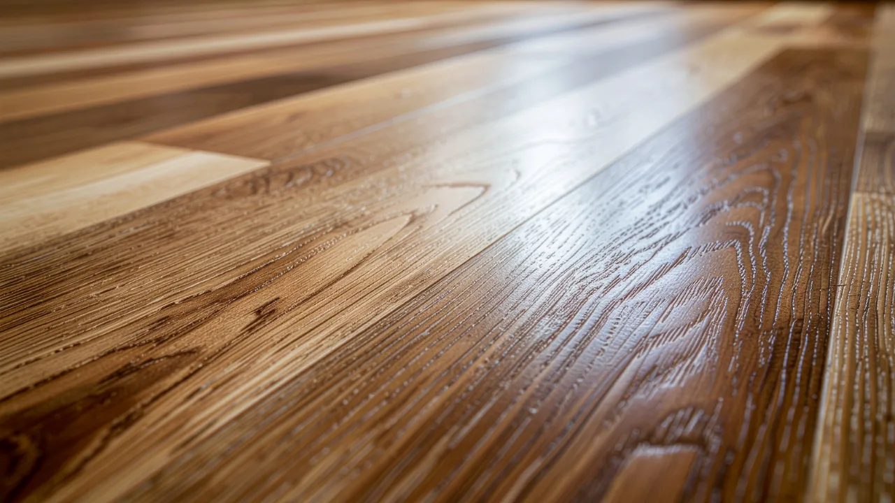 Close-up of a finished hardwood install backed by the Floors To You OKC guarantee