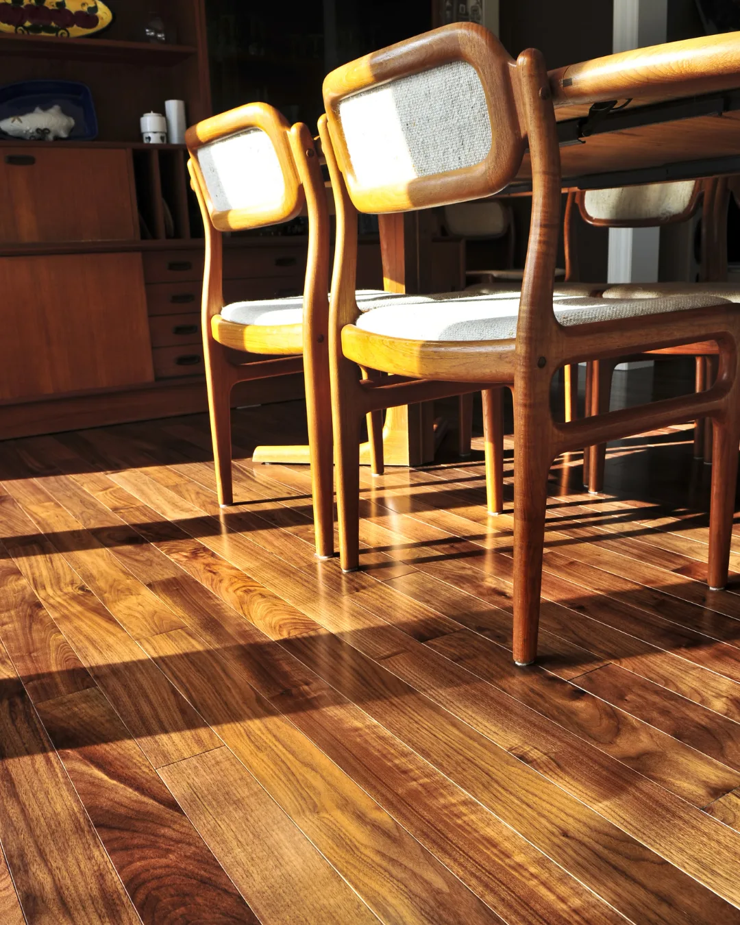 Sun-lit Oklahoma City living room with wide-plank engineered wood flooring