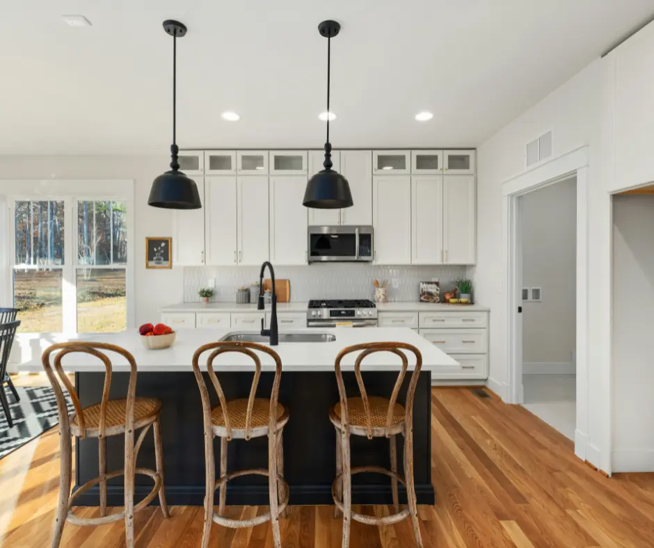 Waterproof luxury vinyl plank in a modern OKC living room